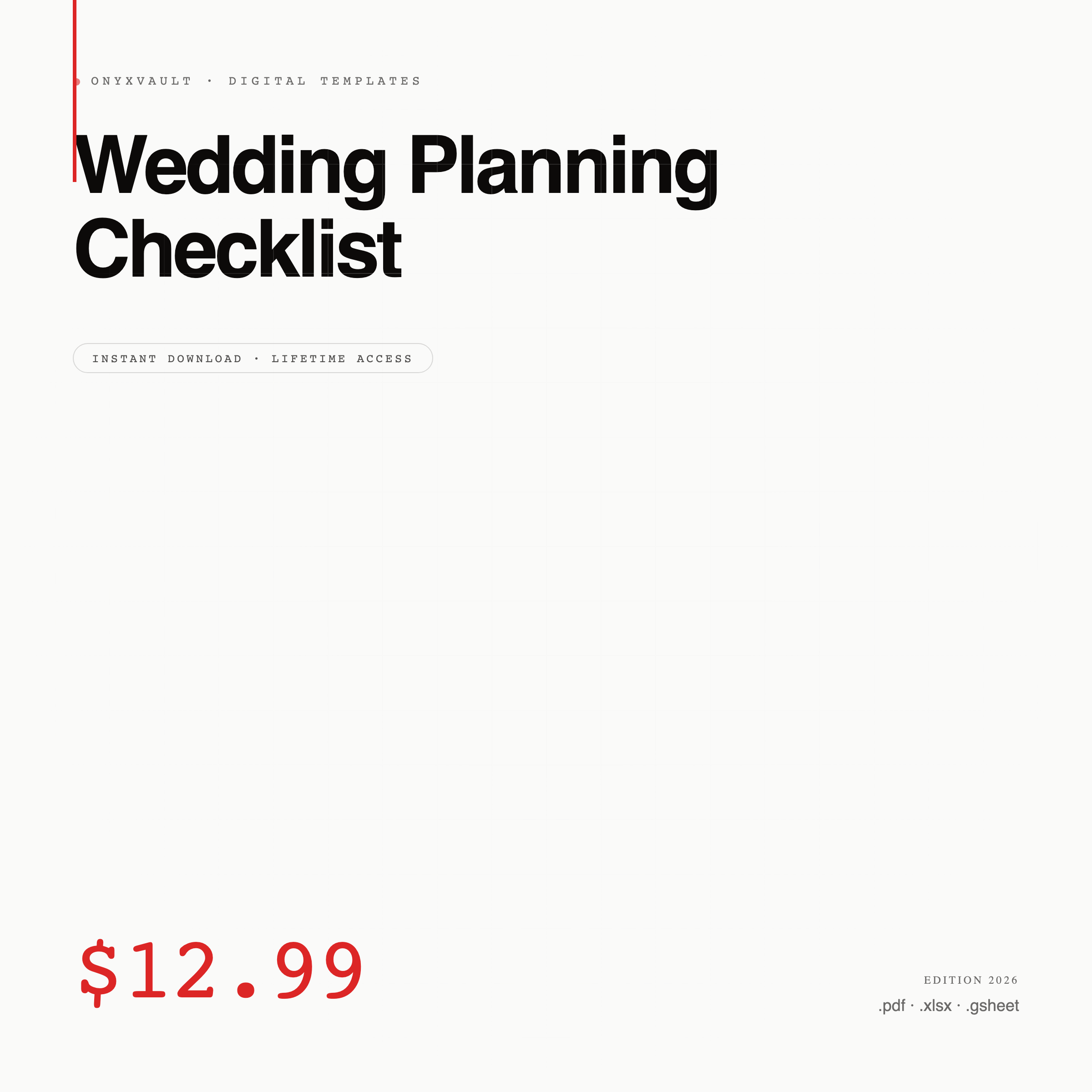 Wedding Planning Checklist | | Instant Download
