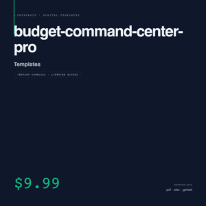 Budget Command Center Pro | Monthly Budget Spreadsheet | Bill Calendar & Debt Payoff Tracker | Instant Download
