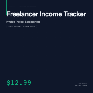 Freelancer Income Tracker | Invoice Tracker Spreadsheet | Self Employed Income Log | Tax Estimator | Instant Download