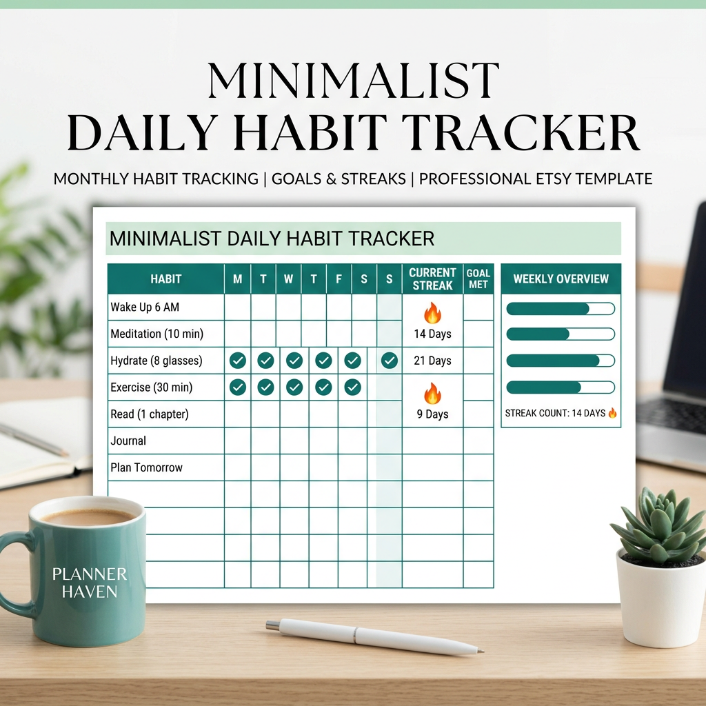Daily Habit Tracker Bundle | | Instant Download - Image 2