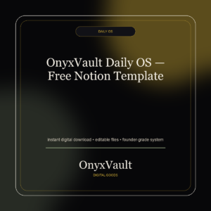 OnyxVault digital product cover