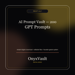 OnyxVault digital product cover
