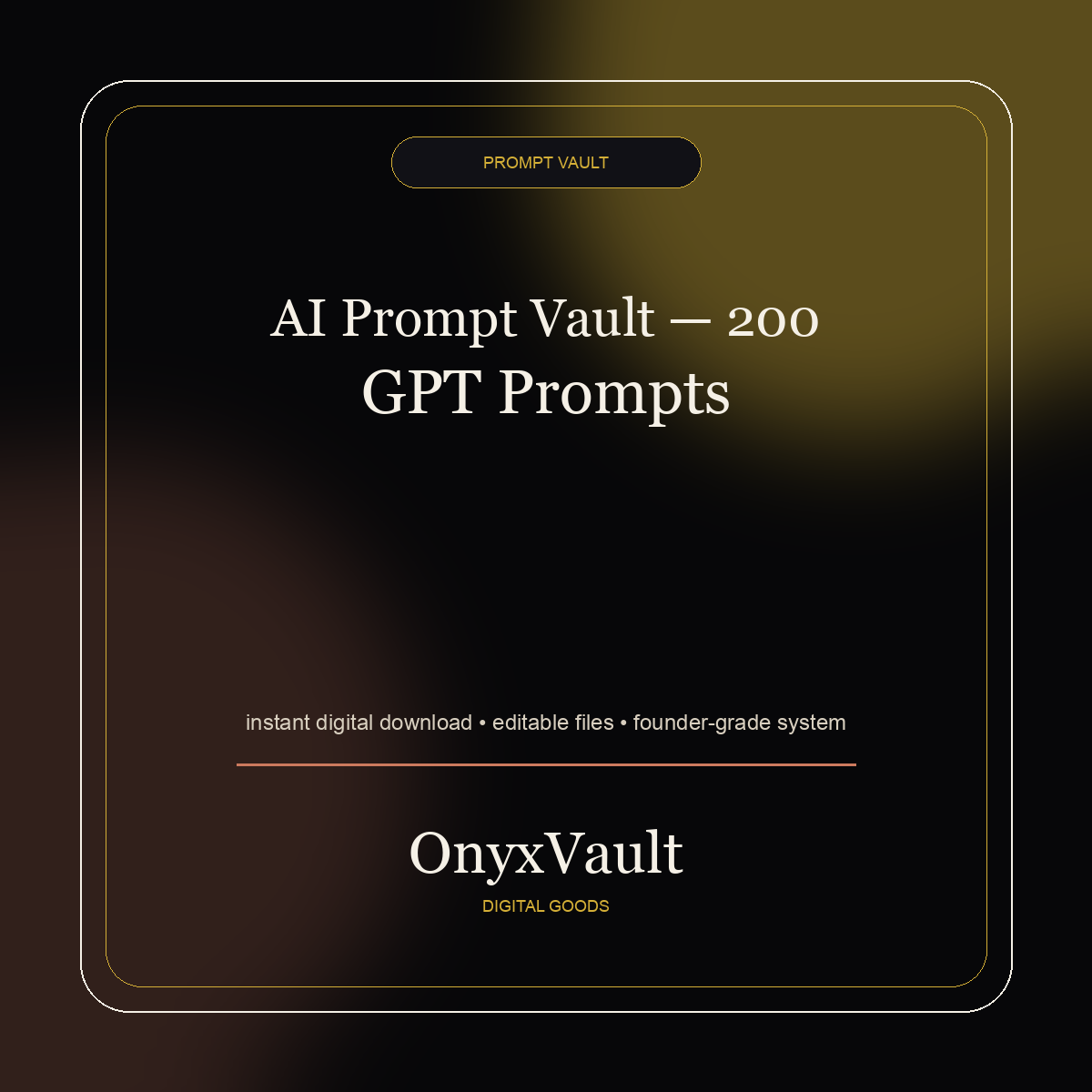 OnyxVault digital product cover