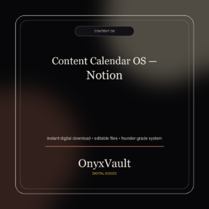 OnyxVault digital product cover