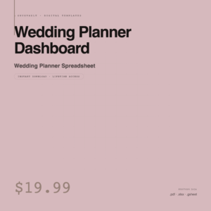 Wedding Planner Dashboard cover calibrated 2026